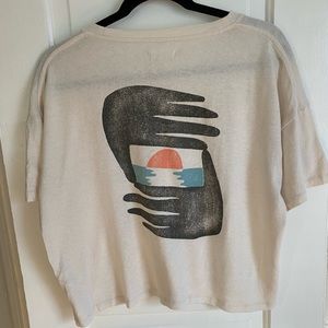 Medium loose fit Madewell cotton tee with sunset graphic